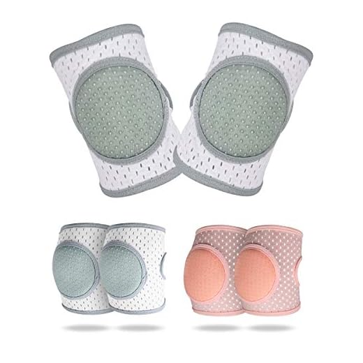 Baby Knee Pads for Crawling, Knee Pads for Baby Adjustable Protector for Toddler 2 Pairs (GREEN+PINK)