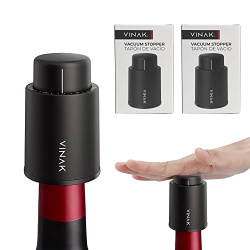 VINAK (2 UNIDADES) Tapón de vino de vacío TIME. Mejora la conservación de vinos extrayendo el...