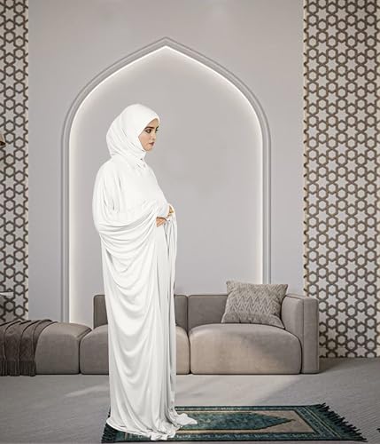 Image of Mehar Namazi Muslim Prayer Dress for Women |Modest Islamic Namaz Dress with Hijab | Soft Strechable Fabric Zunaira Farasha Namaz Outfit
