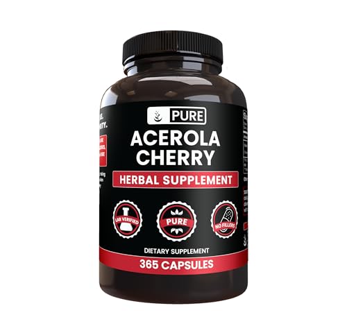 PURE ORIGINAL INGREDIENTS Acerola Cherry (365 Capsules) No Magnesium Or Rice Fillers Always Pure Lab Verified