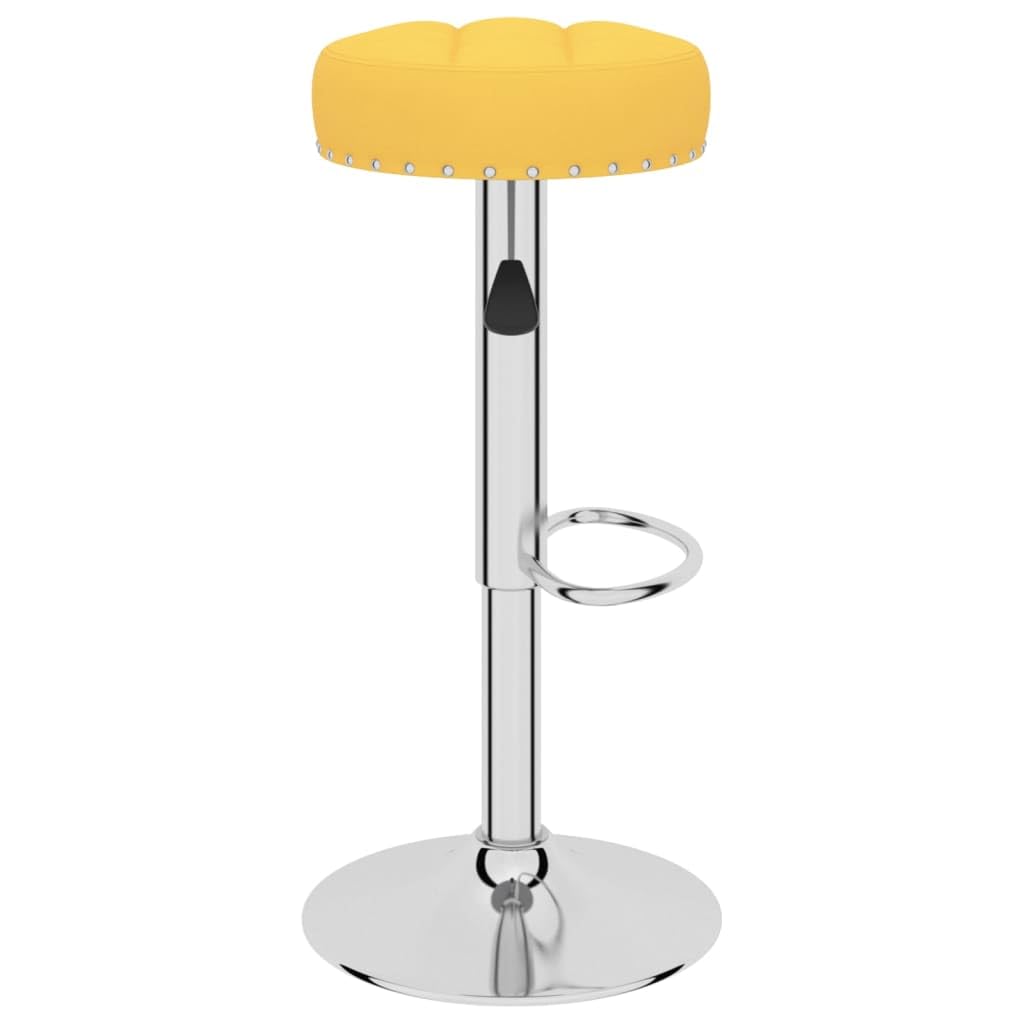 Lot de 2 tabourets de bar en tissu jaune moutarde avec repose-pieds et dossier, réglables en hauteur, pivotants, idéaux pour cuisine, salle à manger, comptoir, table de bar, assise rembourrée