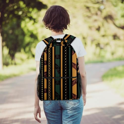 Sac de voyage décontracté multicolore avec chaînes graphiques à rayures