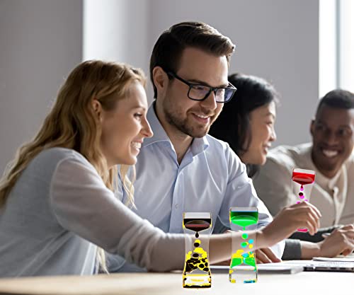 CAILINK Liquid Motion Bubbler Timer,10 Pack Liquid Bubbler Relaxing Motion Timer Fidget Calming Toys,Sensory Play for Adults and Kid Stress Management,Colorful Hourglass Desk Decor - Image 6