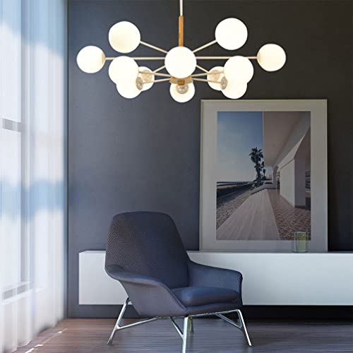 Image of LALAFINA Globe Lamp Shade Round Globe Light Shade Glass Ball Lamp Shade White Glass Replacement for Living Room Bedroom, G9 10cm