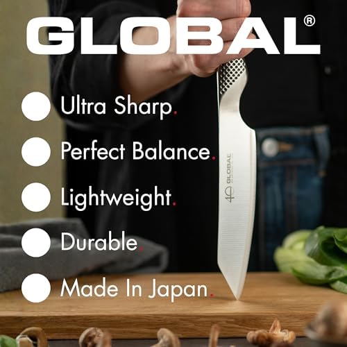 Global 7 Inch Oriental Chef's Knife - Lightweight Japanese Stainless Steel, Razor-Sharp Edge, Made in Japan, G-4 - Thumbnail 5