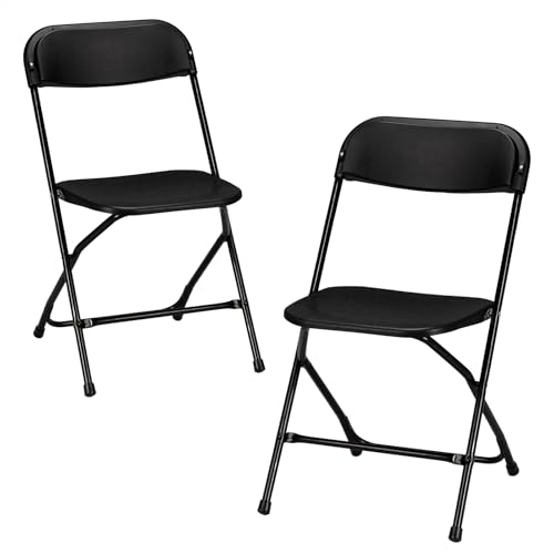 LEADZM 2er-Set Klappstühle aus Kunststoff, Tragbare Bürostuhl,Metallgestell aus Stahl, 158 KG, Geeignet für Partys, Hochzeiten, Picknicks,Campingstühle,Drinnen und Draußen… (2pcs-Schwarz) LEADZM 2er-Set Klappstühle aus Kunststoff, Tragbare Bürostuhl,Metallgestell aus Stahl, 158 KG, Geeignet für Partys, Hochzeiten, Picknicks,Campingstühle,Drinnen und Draußen… (2pcs-Schwarz)