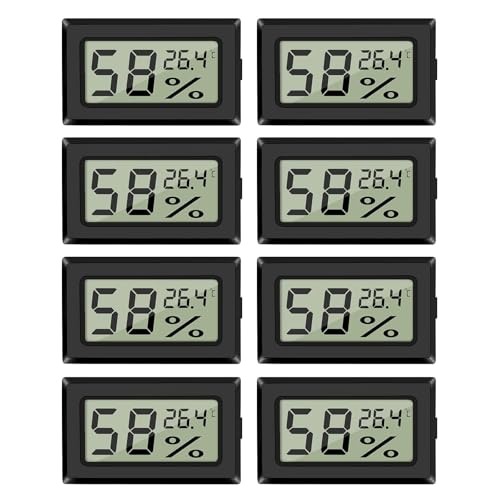 EEEKit Pack de 8 Termómetros Higrometros Digitales, Sensor de Temperatura & Humedad Interior para Casa Oficina, Celsius