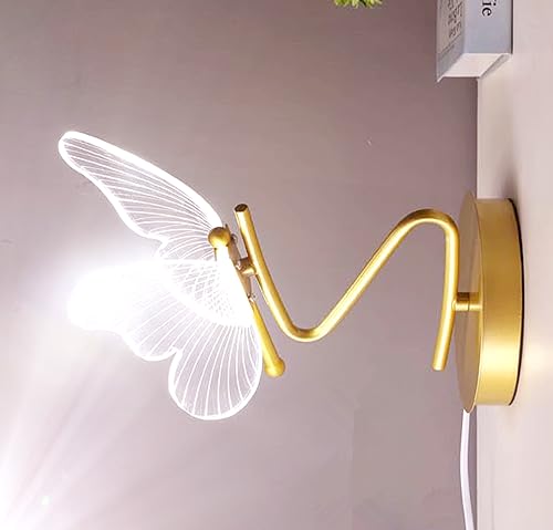 Lámpara de mesa de noche 3D mariposa para niña miniatura 4
