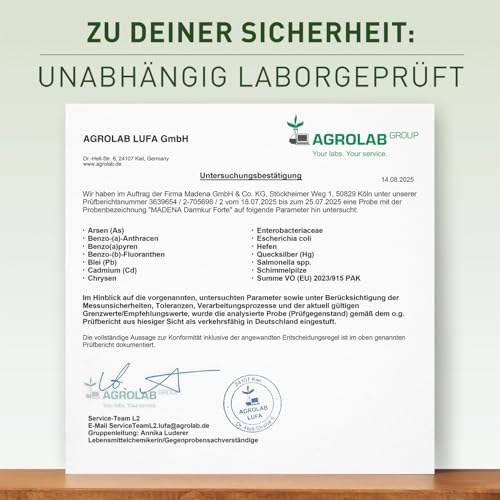 MADENA Darmkur Forte, 20 Milliarden Darmbakterien pro Portion, Ballaststoffe Resistente Stärke Typ 3, Maisdextrin, 16 Bakterienstämme, hochdosiert, Multivitamin, vegan
