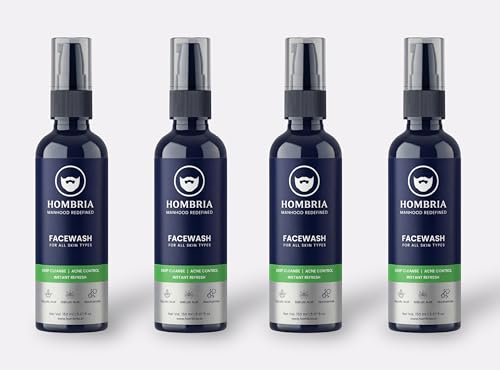 Image of Face Wash for Men | Fight Acne & Pimples, Brighten Skin, Deep Pore Cleansing, Oil Control, Instant Cooling Refreshing Feel - Multi-Action Formula ; All Type Skin ; 150 ml ; Pack of 4 ( 4 * 150ml)