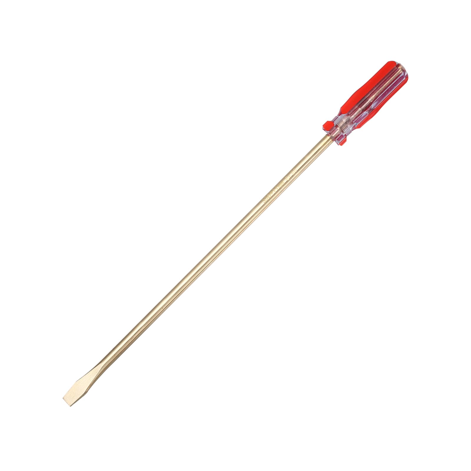 sourcing map Destornillador SL11 sin chispas de 11 x 345 mm, punta de aluminio, bronce, cabeza plana, destornillador ranurado, no magnético, para mejorar la reparación de electrodomésticos, rojo