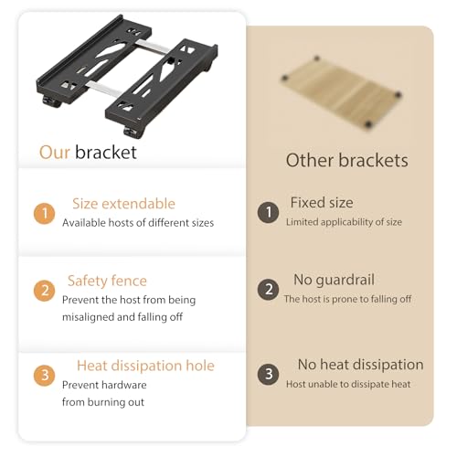 Soporte De Torre Ajustable Universal para CPU, Soporte con Rueda para PC, Impresoras (Negro) - imagen 7