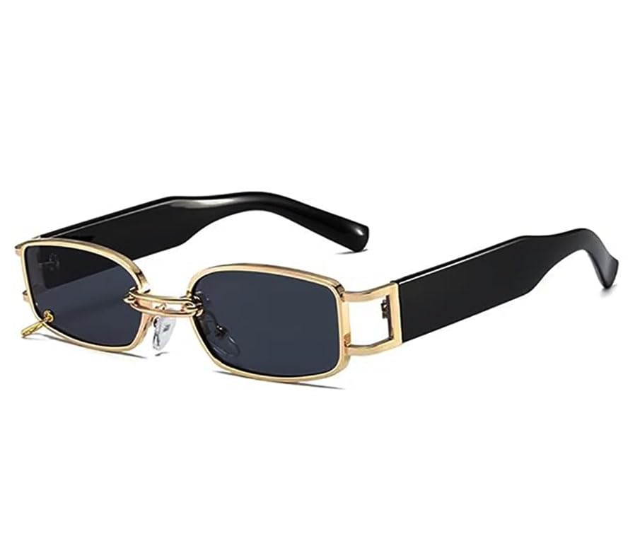 MC Stan Inspired Retro Style Rectangular Sunglasses For Women | Trendy Vintage Look | Stylish Classic Shades With Durable Metal Frame & UV400 Protection Lenses-image-25