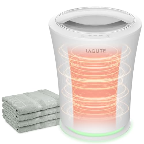 Lagute Towel Warmer for Bathroom, 3-Level Timer, Warning Alarm & RGB Light, Auto Shut-Off, 20L...