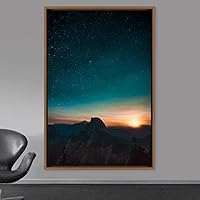 Framed Canvas Wall Art Beautiful Landscape Canvas Prints Home Artwork Decoration for Living Room,Bedroom - 16x24 inches