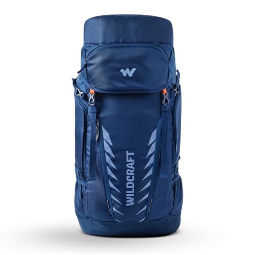 Image of Wildcraft 60 Litre Travel Pro Rucksack Travel Backpack for Mens & Womens - Blue | Unisex Travel Backpack Bag for Trekking & Hiking | Lightweight, Waterproof Travel Backpack