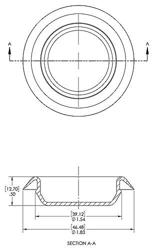 Image of Caplugs BP-1-1 /2-7 BP Series - Button Plug with Recessed Type Heads, 400 Pack, Black LD-PE, Hole Size 1.48-1.52 inch x Metal Thickness .13-.22 inch Plugging Holes, Auto Body, Tanks, Refrigeration Units