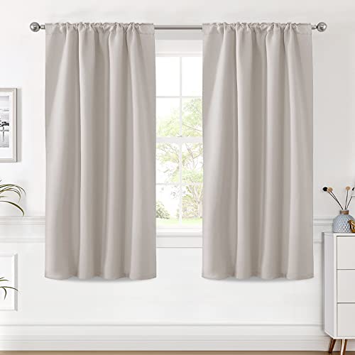 Image of H.VERSAILTEX Blackout Curtains Thermal Insulated Window Treatment Panels Room Darkening Blackout Drapes for Living Room Back Tab /Rod Pocket Bedroom Draperies (2 Panels, Stone, 42 x 63 Inch)