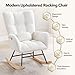 HomeEterna Nursery Rocking Chair, Upholstered Baby Fluffy Glider Rocker, Reading Chair with High Backrest, Accent Side Chairs for Living Room, Bedroom, Nursing