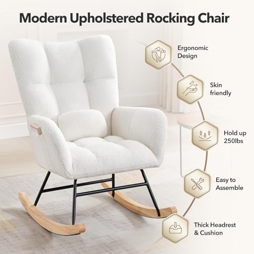 Sillón ergonómico cómodo beige madera miniatura 4