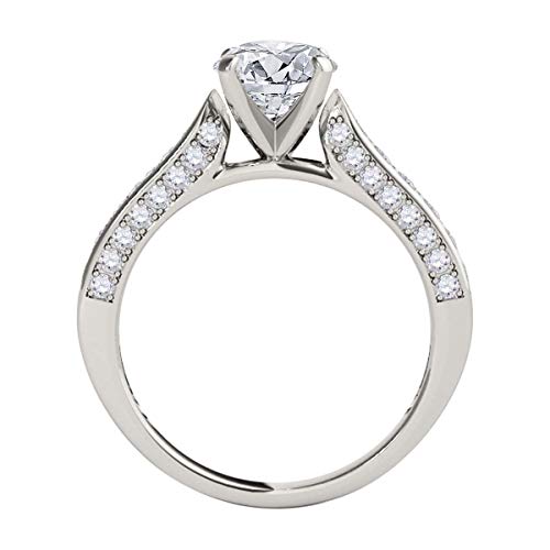 Mauli Jewels 1.00 Carat Diamond Engagement Ring Prong-Setting 14K Solid White Gold4