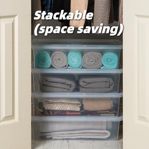 4-Pack-28-Qt-Clear-Underbed-Plastic-Storage-Bins-with-Lids-Stackable-Durable-Containers-for-HomeBedroom