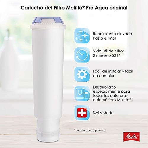 Filtro Pro Aqua y molinillo silencioso en cafetera automática Melitta Purista F230-102 de 15 bares 6