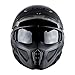 1Storm Motorcycle Full Face Helmet Open Face Helmet with Smoked Shield (Detachable Visor & Face Mask): HKY881S-E Star White