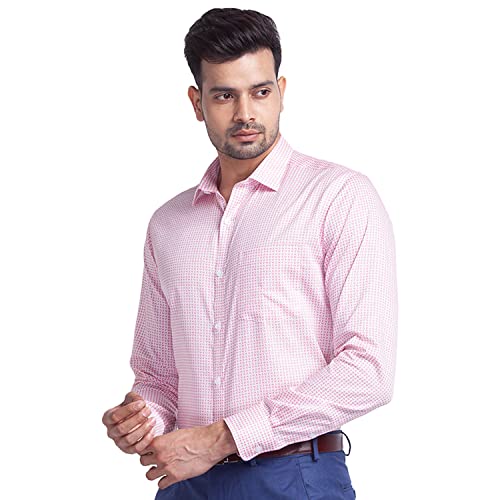 Image of Park Avenue Men's Pure Cotton Print Pattern Slim Fit Semi Cutaway Collar Full Sleeve Formal Shirt