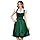 DIRNDLSTERN Damen Trachtenrock Grün - Midi Trachtenkleid für Oktoberfest Leinen Dirndlkleid mit Dirndlschürzen 36
