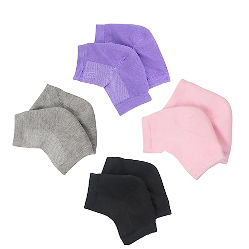 PartyKindom 4 Pairs Anti-Cracking Heel Socks Unisex Socks Breathable Socks Ankle Socks Moisturizing Gel Socks