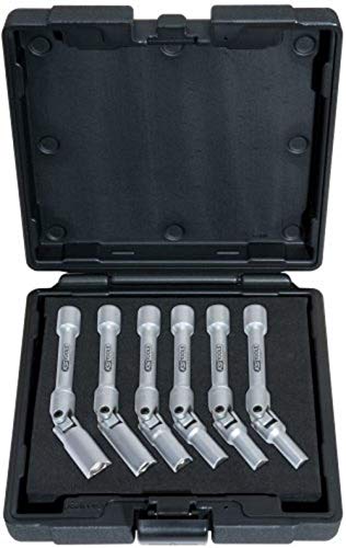 KS Tools 922.4071 - Coffret de douilles longues articulées 3/8'' - Gamme ULTIMATE® - 8 à 16 mm - Montage et Démontage des bougies de préchauffage - En Chrome Vanadium - Finition satinée - 6 pièces
