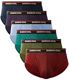 BAMBOO COOL Mens Breathable Soft Underwear Open-fly Classic Briefs, Tag-free, 6 Pack