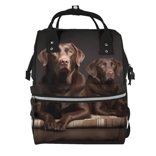 Sac à langer maternité noir multifonction avec motif labrador retriever pour voyage