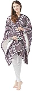 Beautyrest Ultra Soft Sherpa Berber Fleece Electric Poncho Wrap Blanket Heated Throw