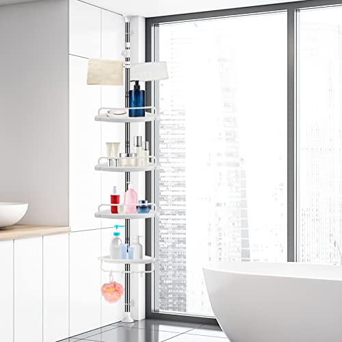 WSBArt 5.510ft Rustproof Shower Caddy Tension Pole,4 Tier Corner Shelf