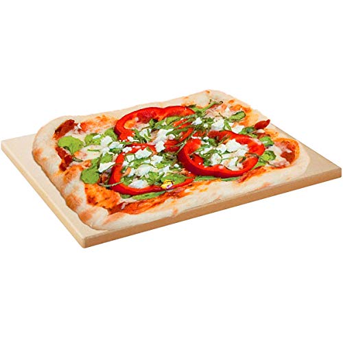Piedra rectangular para pizza, piedra para pizza de cordierita para horno y barbacoa, apto para hornear pan, galletas, paleta de pizza de estilo italiano