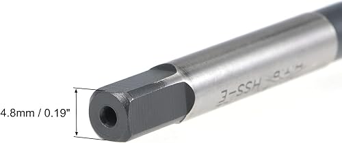 Vista 11 de uxcell M12 x 1,75 espiral flauta roscada, máquina métrica roscado HSS nitruración revestido, vástago redondo con extremo cuadrado, tolerancia H2