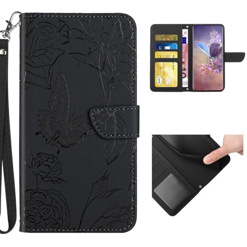 bojioderf Compatible con Nokia C3 4G Funda,Compatible con Nokia C3 4G Ranura para Tarjetas Cierre magnético Black