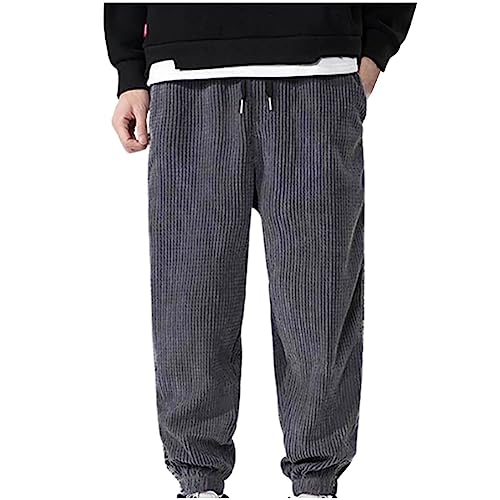 Corduroy Pants Men Baggy Japanese Korean Drawstring Harem Pants Elastic Waistband Printed Hip Hop Joggers Streetwear