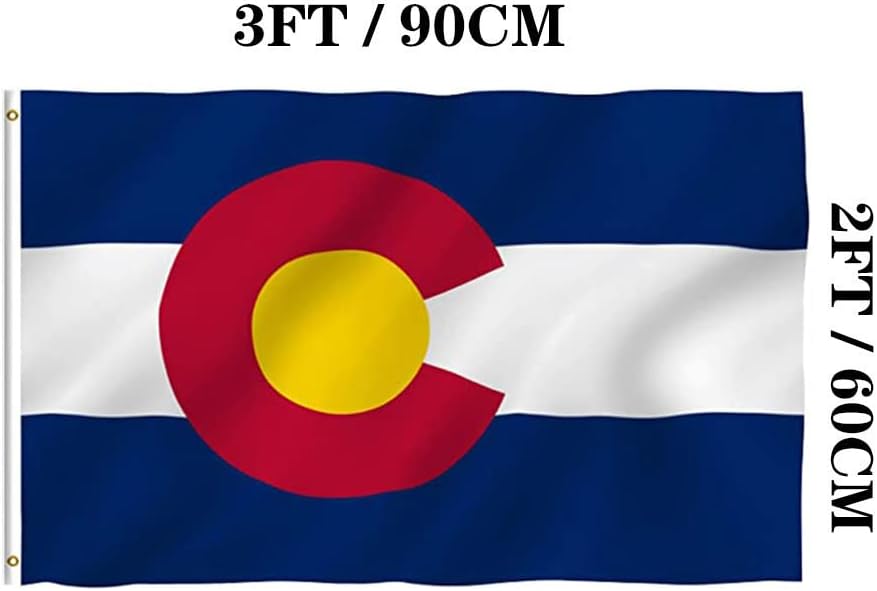 Jayus Double Sided Colorado Sates Flags 2x3 FT Outdoor - Vivid Colors 3Ply CO Colorado Flags Banners- 220D Heavy Duty 100% Polyester with 2 Brass Grommets - Image 5