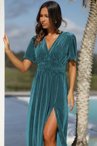 Image of Maxigerui Women's Velvet Maxi Dress Formal Dresses for Wedding Guest Dress