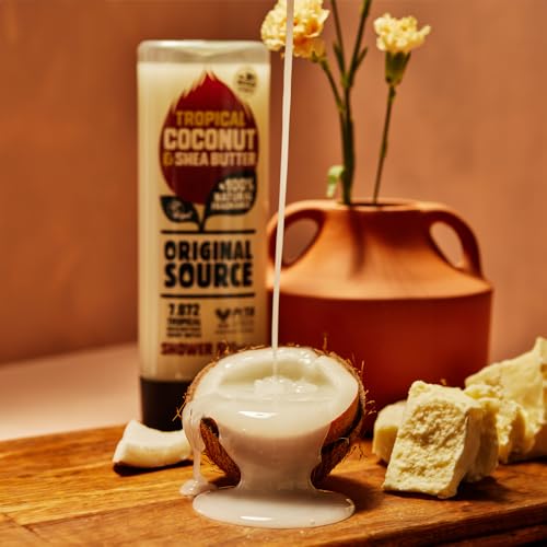 Original Source Coconut and Shea Butter Shower Gel, 100 Percent Natural Fragrance, Vegan, Cruelty Free, Paraben Free, Bulk Buy, Pack of 6 x 500 ml