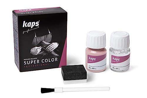 Kaps Dye Super Color Professional Leather Shoe Dye for Natural, Faux - Fabric Preparer and Paint, for Nourishing and Repairing Shoes (124 - Rose)
