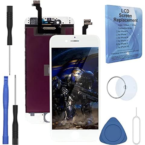 for iPhone 6 (4.7 Inch) (A1549, A1586, A1589) Front Glass Screen Replacement LCD Digitizer Assembly Touchscreen with Repair Tools kit White Cover