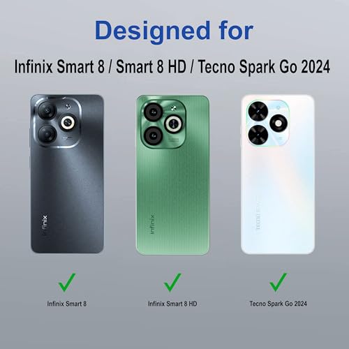 Image of Zapcase Back Case Cover for Infinix Smart 8 | Compatible for Infinix Smart 8 Back Cover | Case Cover with Camera Protection | (TPU + PC | Translucent Black)