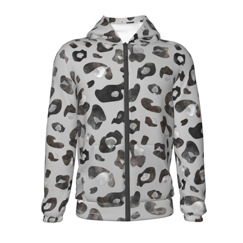 Wild Animal Leopard Print Pattern Kid Hoodies Boys Zip Up Sweatshirts Girls Pullover with Pocket2