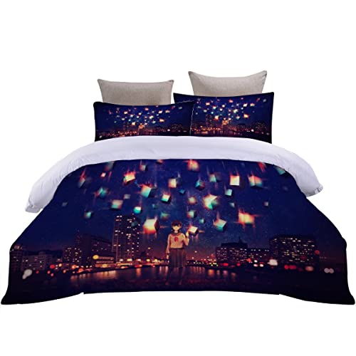 Housse de Couette 200x200抗皱微纤维双人星星床品三件套 - 5
