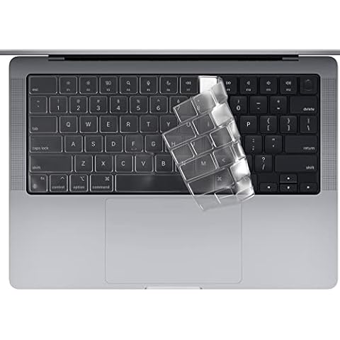 CASEDAO Keyboard Cover for 2022 MacBook Air M2 Chip 13.6'' A2681 ,MacBook Pro 16 inch 14 inch 2021 2022, MacBook Pro 16 A2485/MacBook Pro 14 M1 Pro/M1 Max Chip A2442 Keyboard Skin-Clear Cover