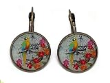 Pendientes de palanca flor de loro resina multicolor bronce regalos personalizados ceremonia de regalo de navidad aniversario de bodas invitados centro de mesa día de la madre parejas
